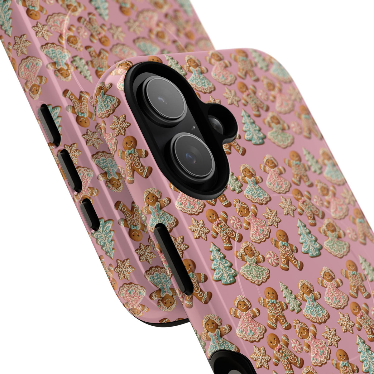 Phone Case — Pink Gingerbread Cookies Pattern Tough Magnetic Case