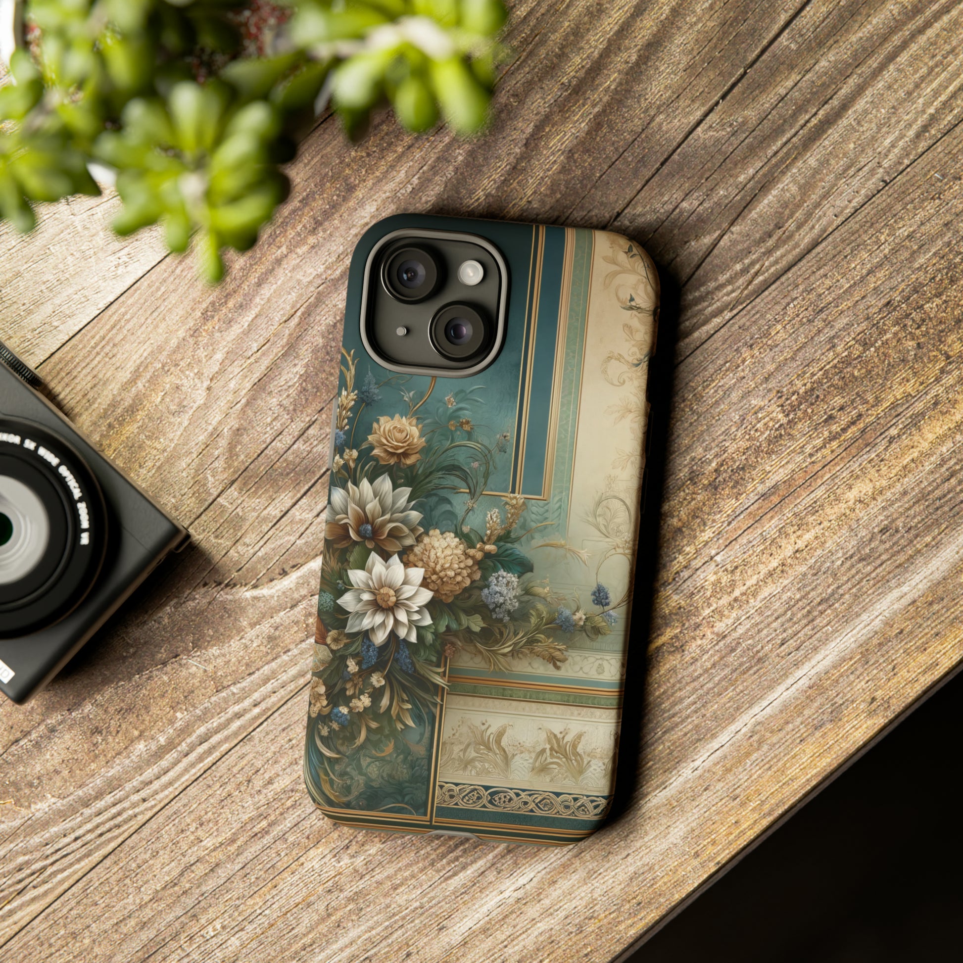 Victorian Floral Boho Luxury Phone Tough Case Floral Elegant Durable Stylish for Modern Devices iPhone 15, Samsung iPhone Samsung Accessory Gift for Her.