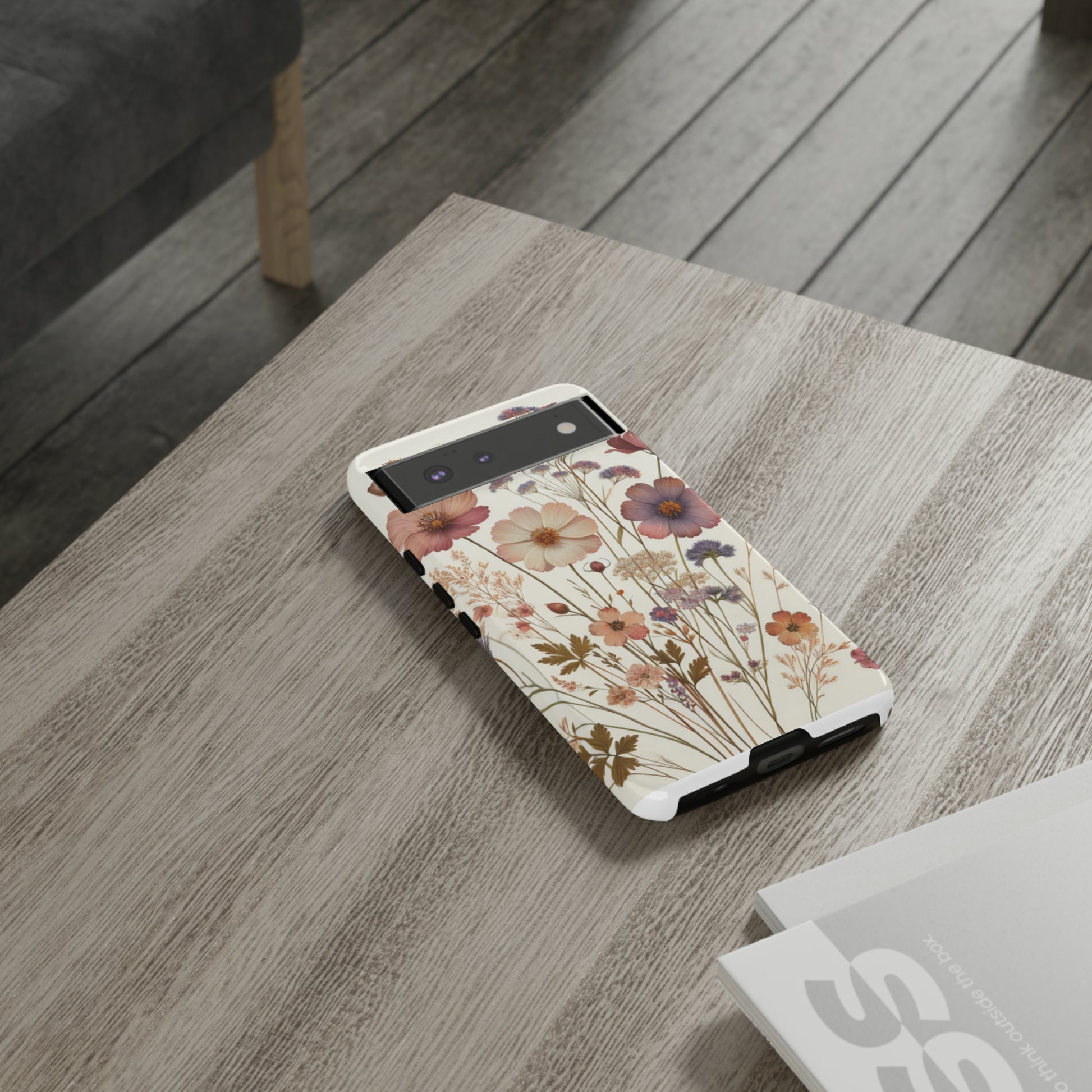 Wildflower Boho Luxury Phone Tough Case Floral Elegant Durable Stylish for Modern Devices iPhone 15, Samsung iPhone Samsung Accessory Gift for Her.