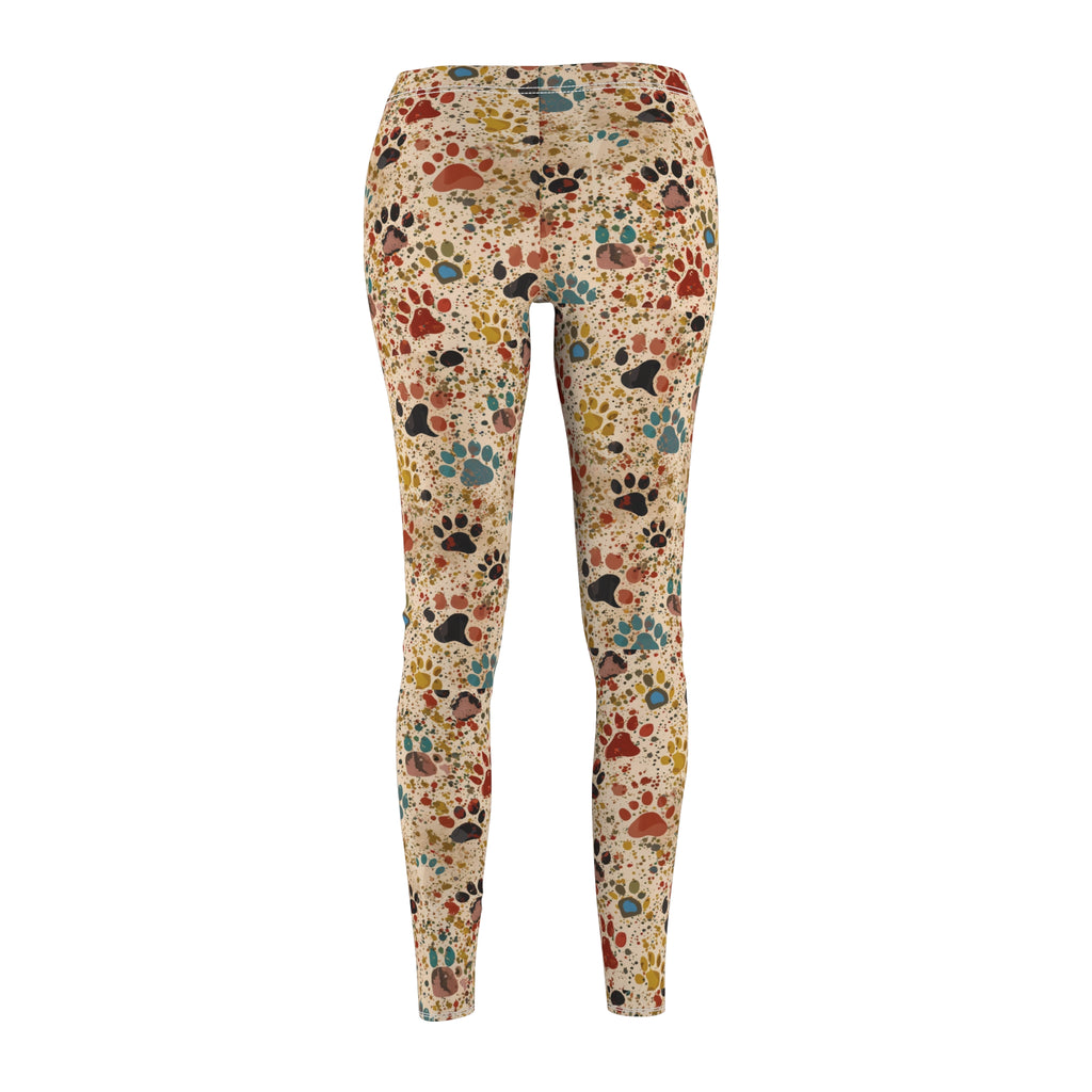 Dog Paws Splatter Pattern Leggings Stylish & Comfy Women's Pants for Everyday Wear, Yoga, or Lounging | Soft, Stretchy, and Perfect for Pet Lovers  Available in Plus Sizes - MRSBYVALLE