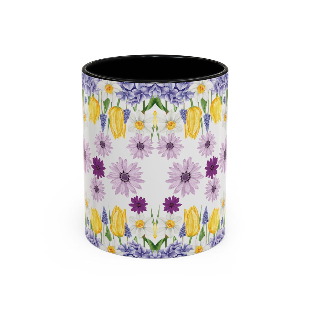 Botanical Floral Mug  Lavender & Yellow Flowers, Ceramic 11oz & 15oz Cup, Ideal Gift for Coffee Lovers, Mother's Day, or Cozy Spring Mornings