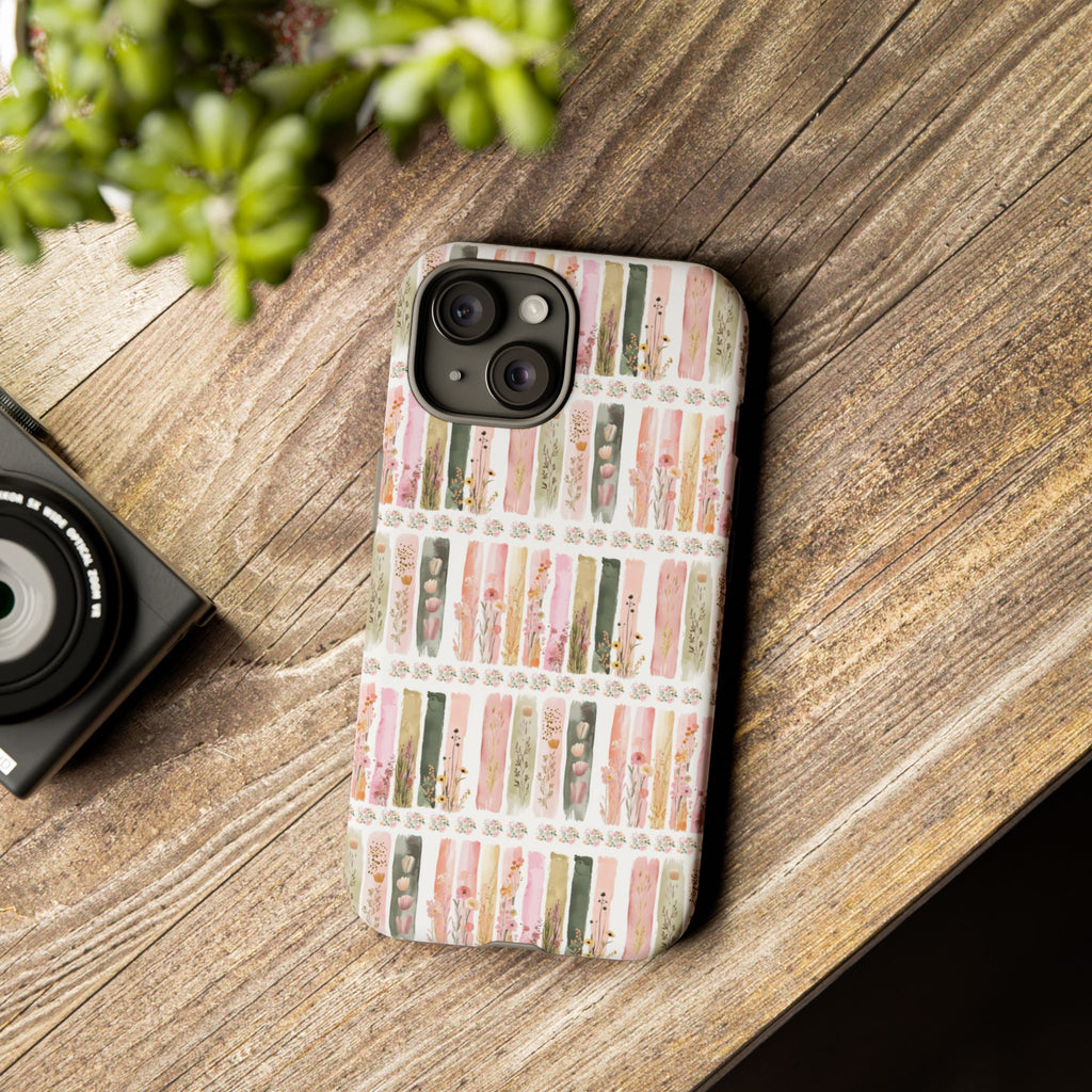Pastel Brushstroke Floral Phone Case Soft Illusion Flower Design, Aesthetic Protective Cover, Feminine Style, Cute Gift for Her, Fits Most Models