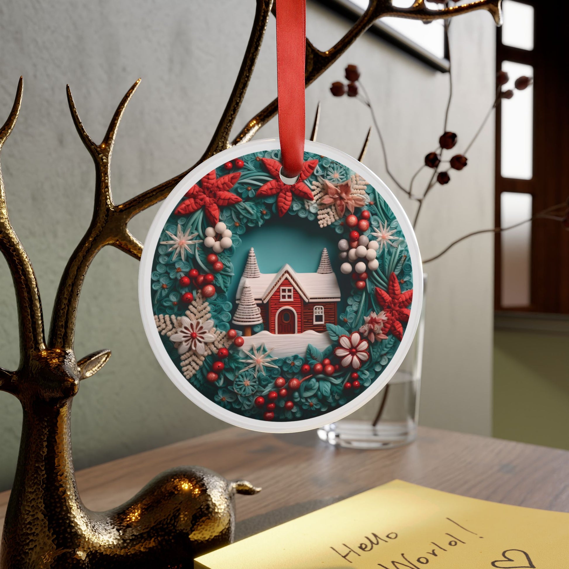 Christmas Flowers and House Ornament - Festive Holiday Décor for Tree, Home, Office | Best Christmas Decoration Gift Ideal for Tree Trimming and Gift Giving - MRSBYVALLE