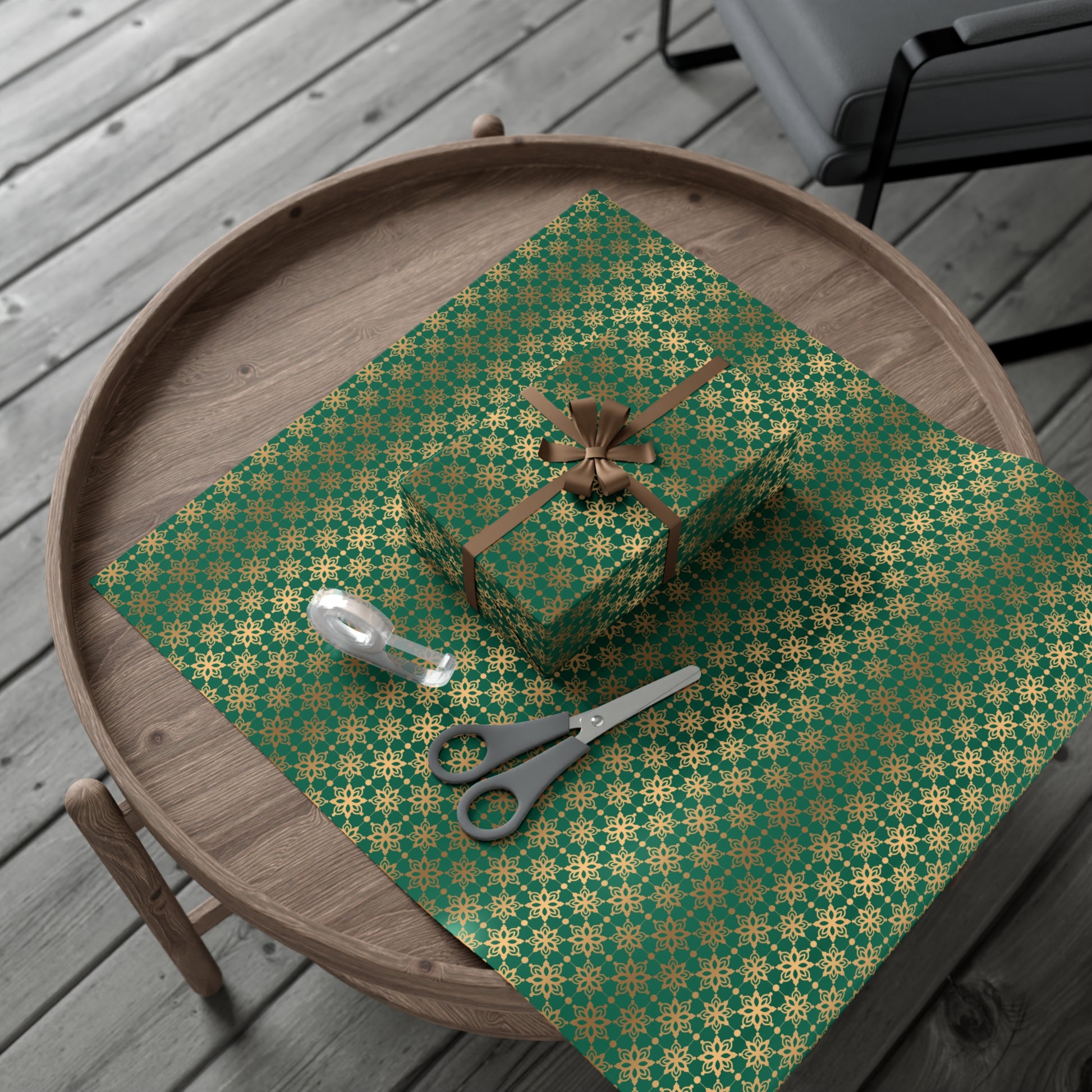 Elegant Luxuries Emerald Green Wrapping Paper with Gold Accents Perfect for Christmas Gifts, Weddings, & Special Occasions – Premium Quality Gift Wrap for Luxurious Presentation - MRSBYVALLE