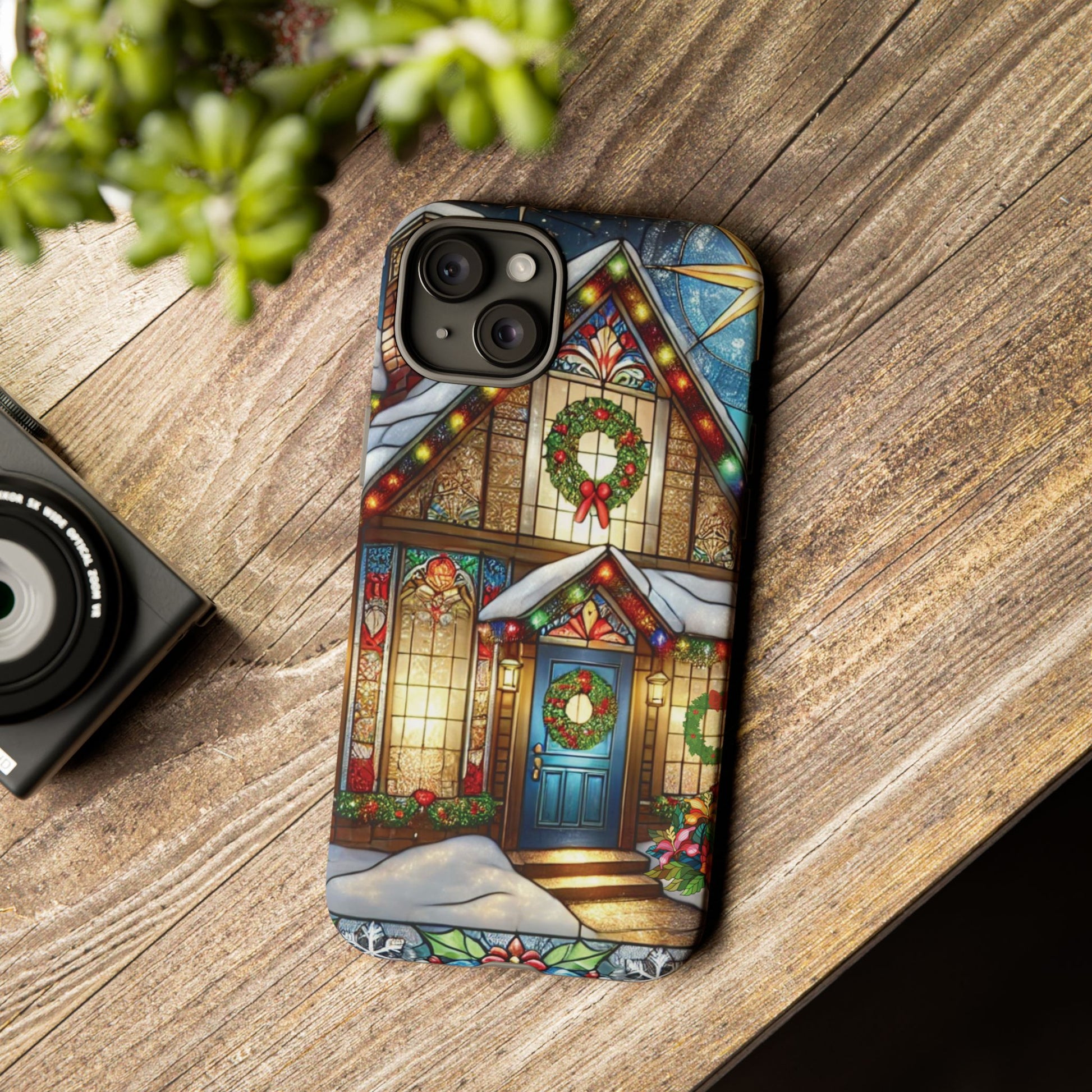 Stain Glass Christmas Phone Case Unique Holiday Protection for Your Device | Stylish & Durable Cover Gift for Her Phone 15, Samsung iPhone Samsung Accessory Gift for Her - MRSBYVALLE