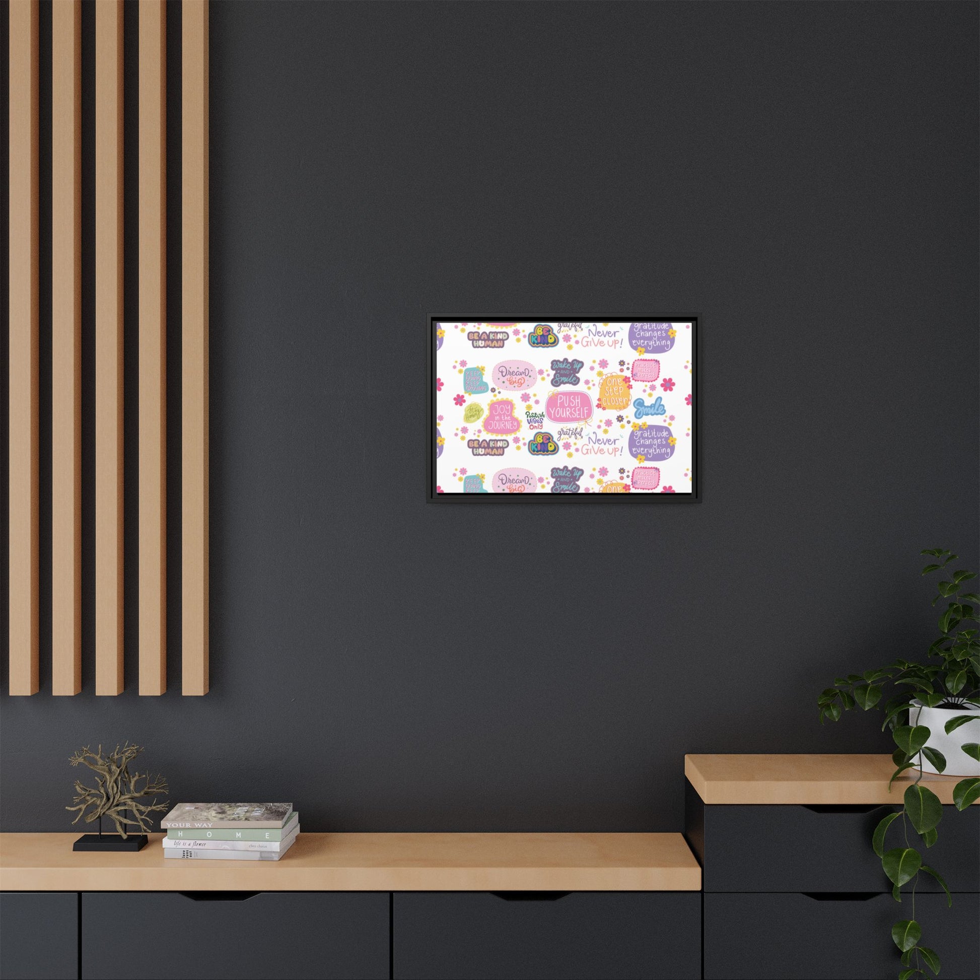 Good Vibes Only Canvas Wall Art – Ready‑to‑Hang Motivational Quote Picture, Positive Affirmation Home & Office Décor, Uplifting Gift Idea Bedroom, or Office Décor Gift for Mom