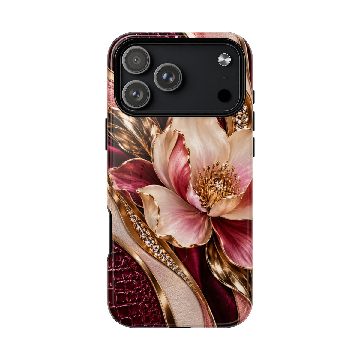 Magnetic Tough Phone Case — Vintage Rose Floral Armor