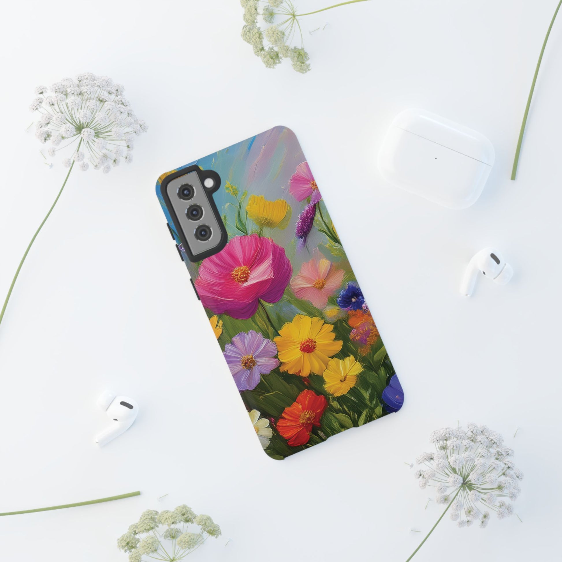 Vibrant Wildflower Painting Phone Case Hand-Painted Floral Art Design | Bright Nature-Inspired Cover | Perfect Gift for Flower Lovers iPhone & Galaxy