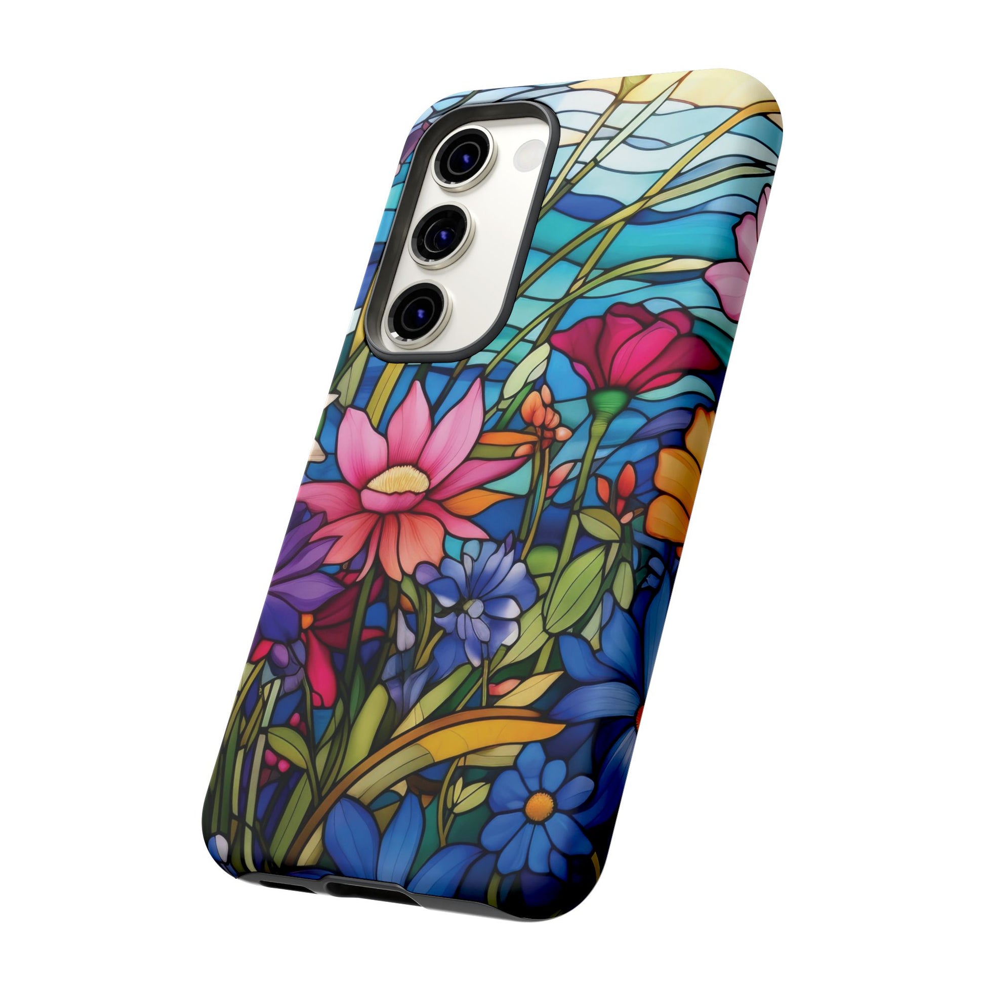 Wildflowers Stain Glass Illusion Phone Case Unique Holiday Protection for Your Device | Stylish & Durable Cover Gift for Her Phone 15, Samsung iPhone Samsung Accessory Gift for Her