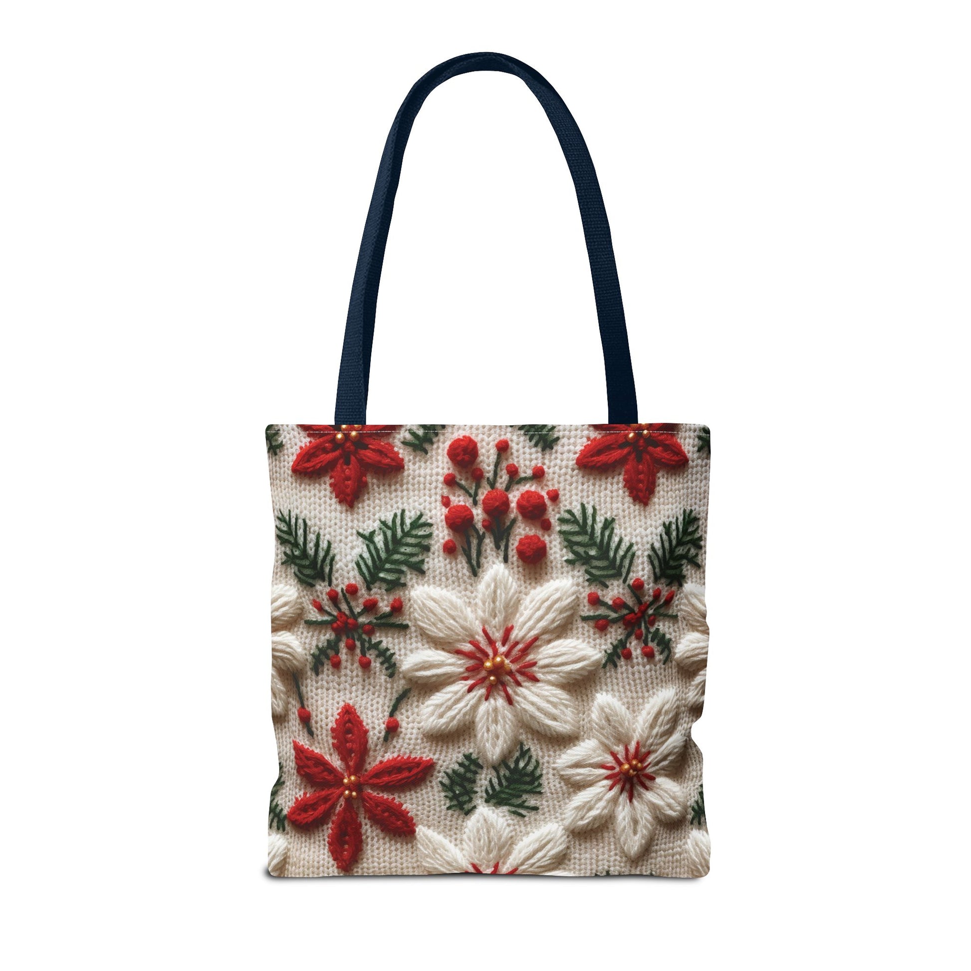 Festive Poinsettia Christmas Tote Stylish Holiday Bag for Shopping, Gifts, and Everyday Use - Durable, Reusable, and Perfect for Spreading Cheer This Holiday Season - MRSBYVALLE
