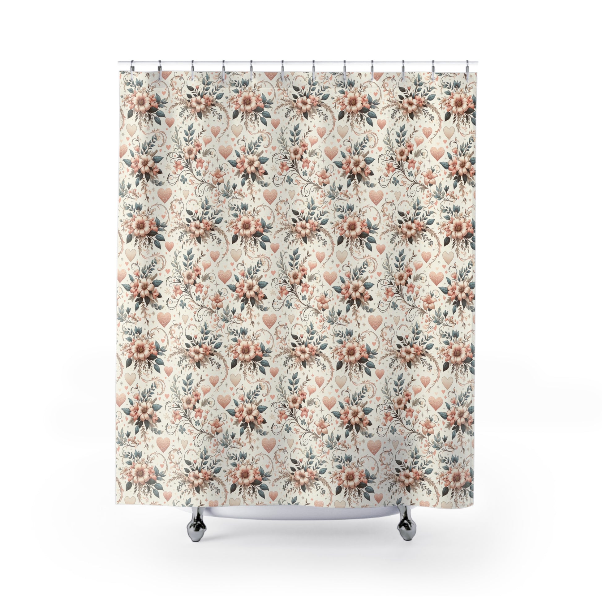 Wildflowers Pastel Shower Curtain 3D Floral Illusion Shower Curtain Elegant Modern Bathroom Decor, Luxurious Home Bathroom Decor Perfect Home 71x74 Housewarming New House Gift Newlywed Wedding Gift.