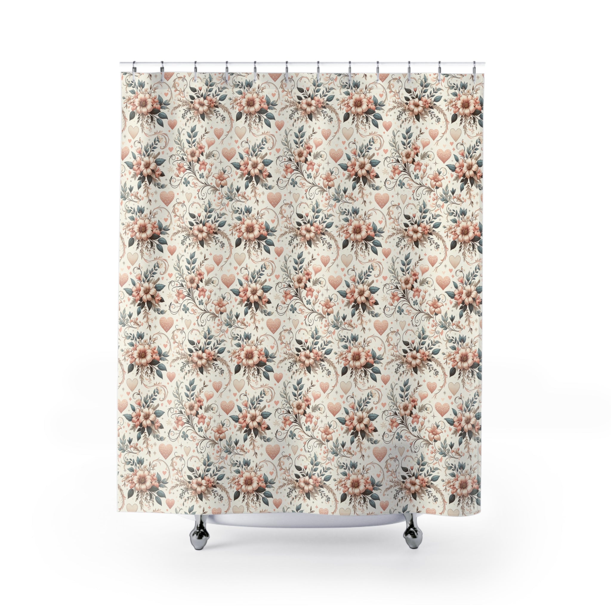 Wildflowers Pastel Shower Curtain 3D Floral Illusion Shower Curtain Elegant Modern Bathroom Decor, Luxurious Home Bathroom Decor Perfect Home 71x74 Housewarming New House Gift Newlywed Wedding Gift.
