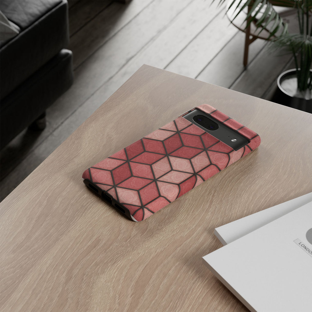 Geometric Stained Glass Illusion Phone Case Colorful Abstract Art, Aesthetic Protective Cover for iPhone, Samsung & Google, Unique Gift Idea Mom