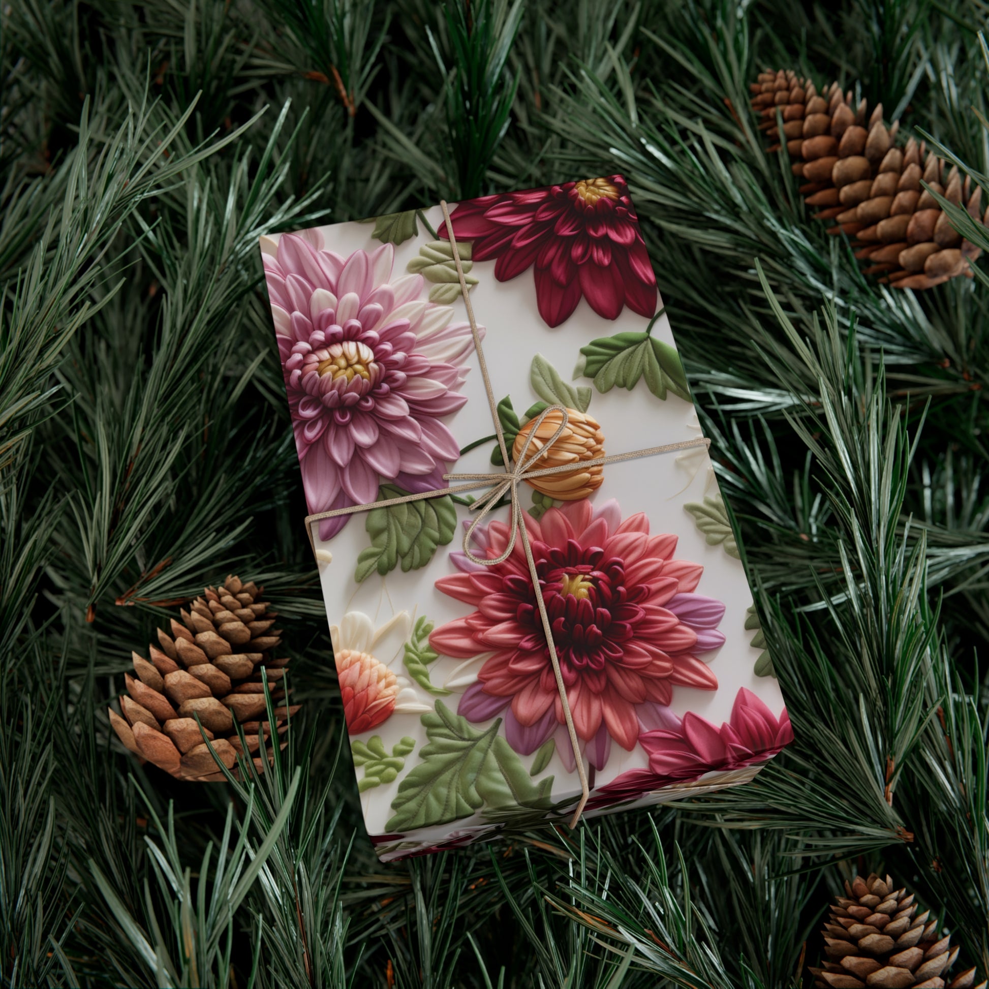 Elegant Fall Floral Wrapping Paper | Autumn-Inspired Gift Wrap with Vibrant Seasonal Blooms | Perfect for Thanksgiving, Birthdays, & Special Occasions | Premium Quality Gifts Moms - MRSBYVALLE