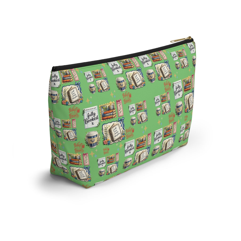 Pochette d'accessoires pour livres et café – Trousse de maquillage zippée en T pour les amoureux des livres