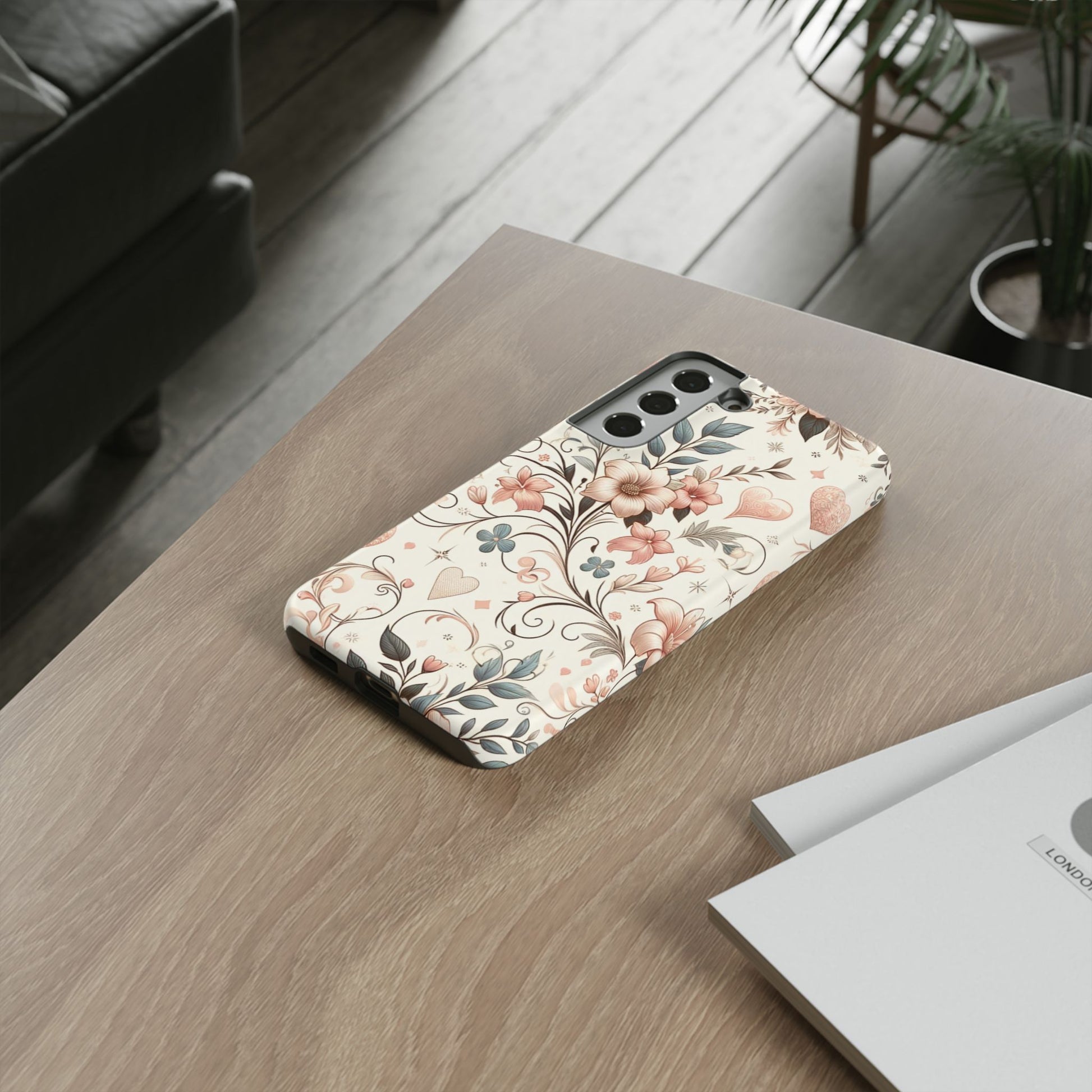 Floral Design Luxury Phone Tough Case Floral Elegant Durable Stylish for Modern Devices iPhone 17, 16 15, Samsung iPhone Samsung Accessory Gift for Her