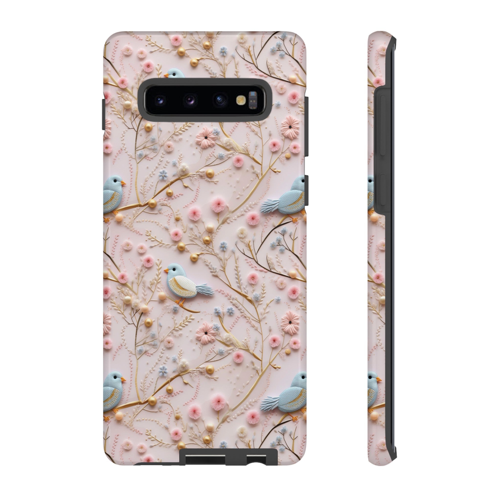 3D Birds Elegant Faux Flowers Phone Case Stylish & Durable for iPhone Samsung Gift iPhone 15, 14, 13 Samsung Pixel Gift for Mom Accessory Gift for Her