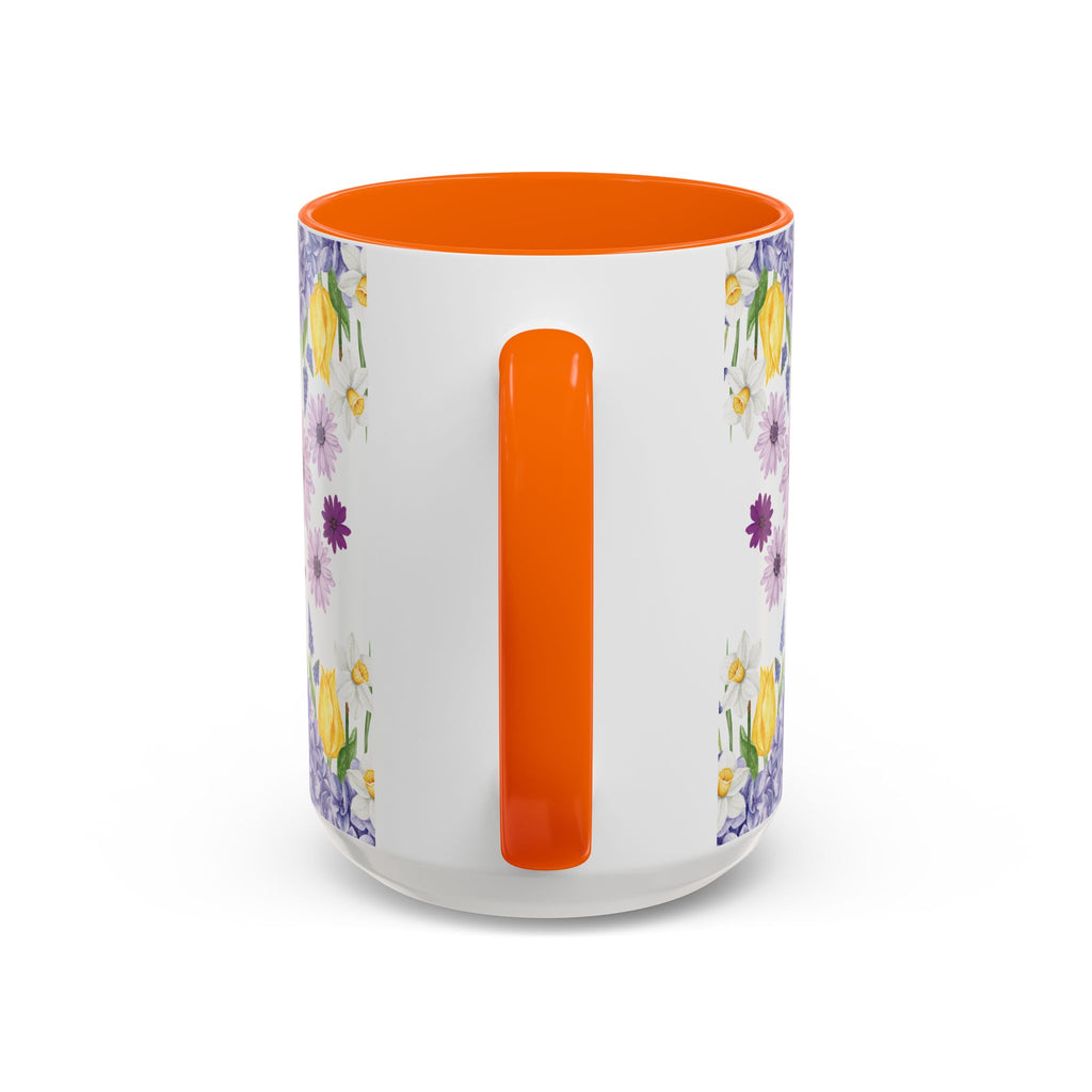 Botanical Floral Mug  Lavender & Yellow Flowers, Ceramic 11oz & 15oz Cup, Ideal Gift for Coffee Lovers, Mother's Day, or Cozy Spring Mornings