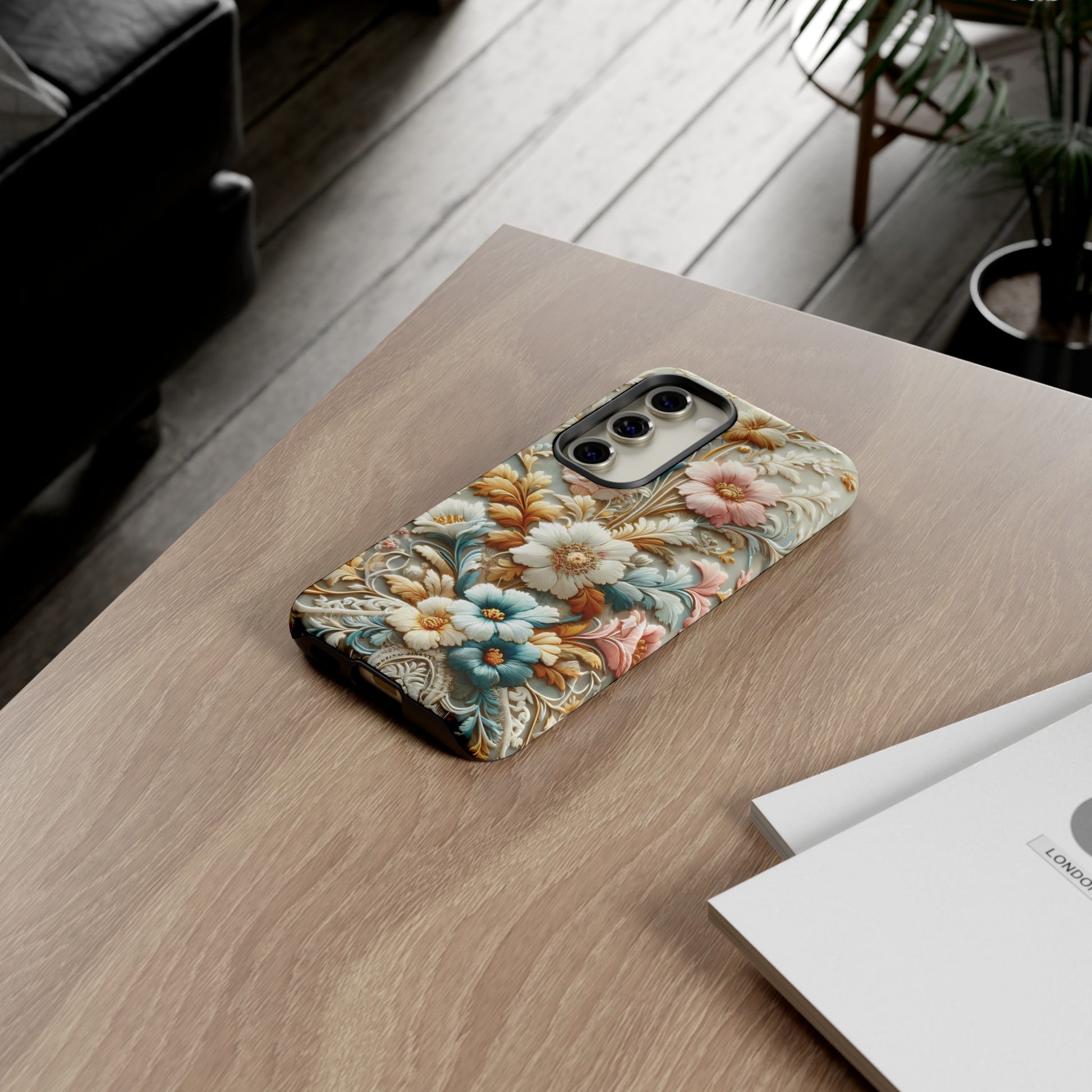 3D Elegant Faux Flowers Phone Case Stylish & Durable for iPhone Samsung Gift iPhone 15, 14, 13 Samsung Pixel Gift for Mom Accessory Gift for Her