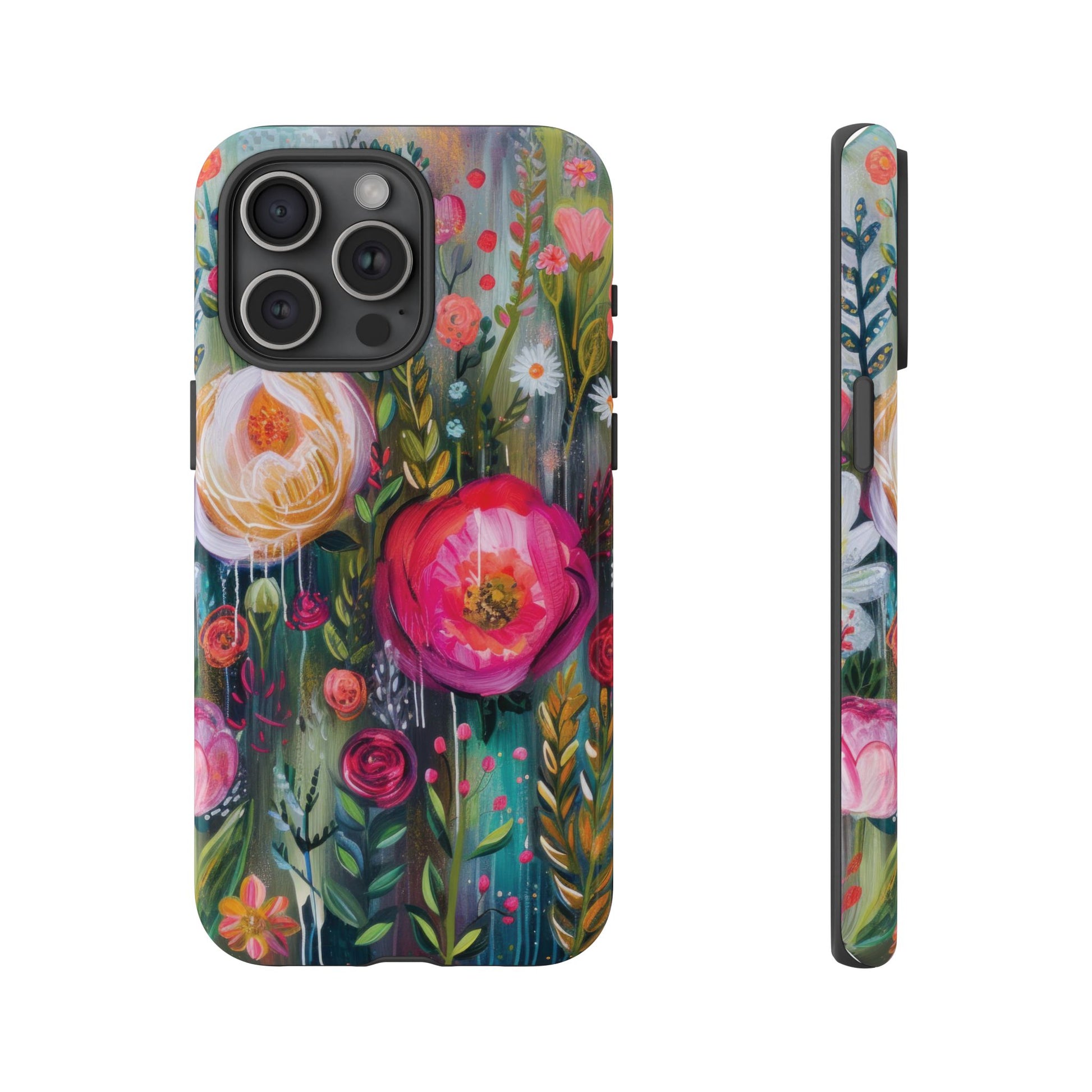 Watercolor Boho Floral Phone Case for iPhone 16 15 14 13 12  21 23 Samsung, and Pixel | Stylish Protective Cover Gift for Her Perfect for Floral Lover