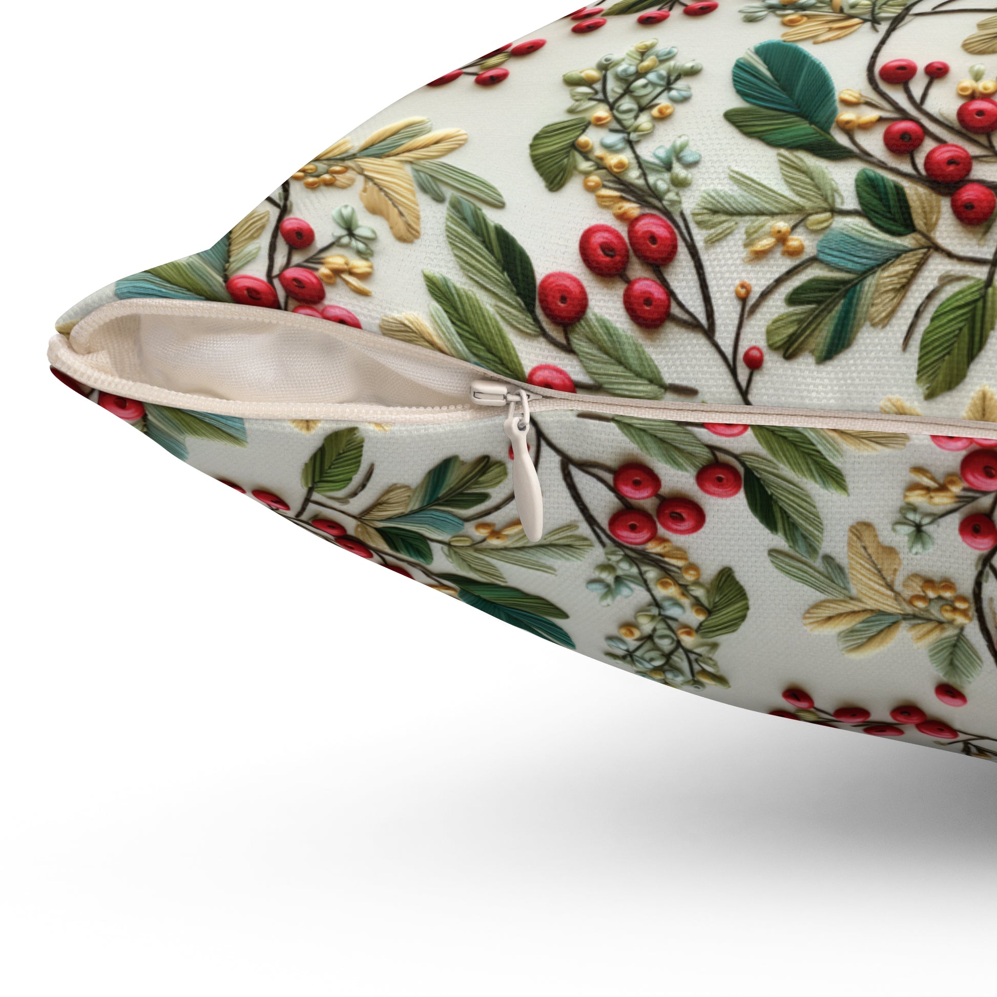 Housewarming Gift Christmas Holly Floral Design Square Decorative Pillow Elegant Home Accent Home Decor | Premium Quality, Soft, and Durable | Perfect for Couch, Bed, or Chair | Elegant Bedrooms Pillow Gift New House, Bridal Shower Gift - MRSBYVALLE