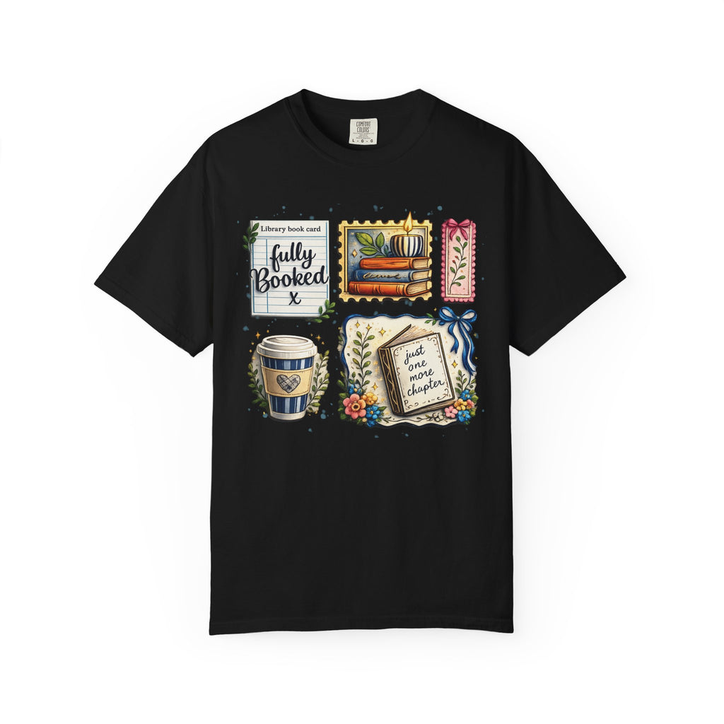 T-shirt Comfort Colors "Just One More Chapter & Coffee" – Confortable pour les amoureux des livres