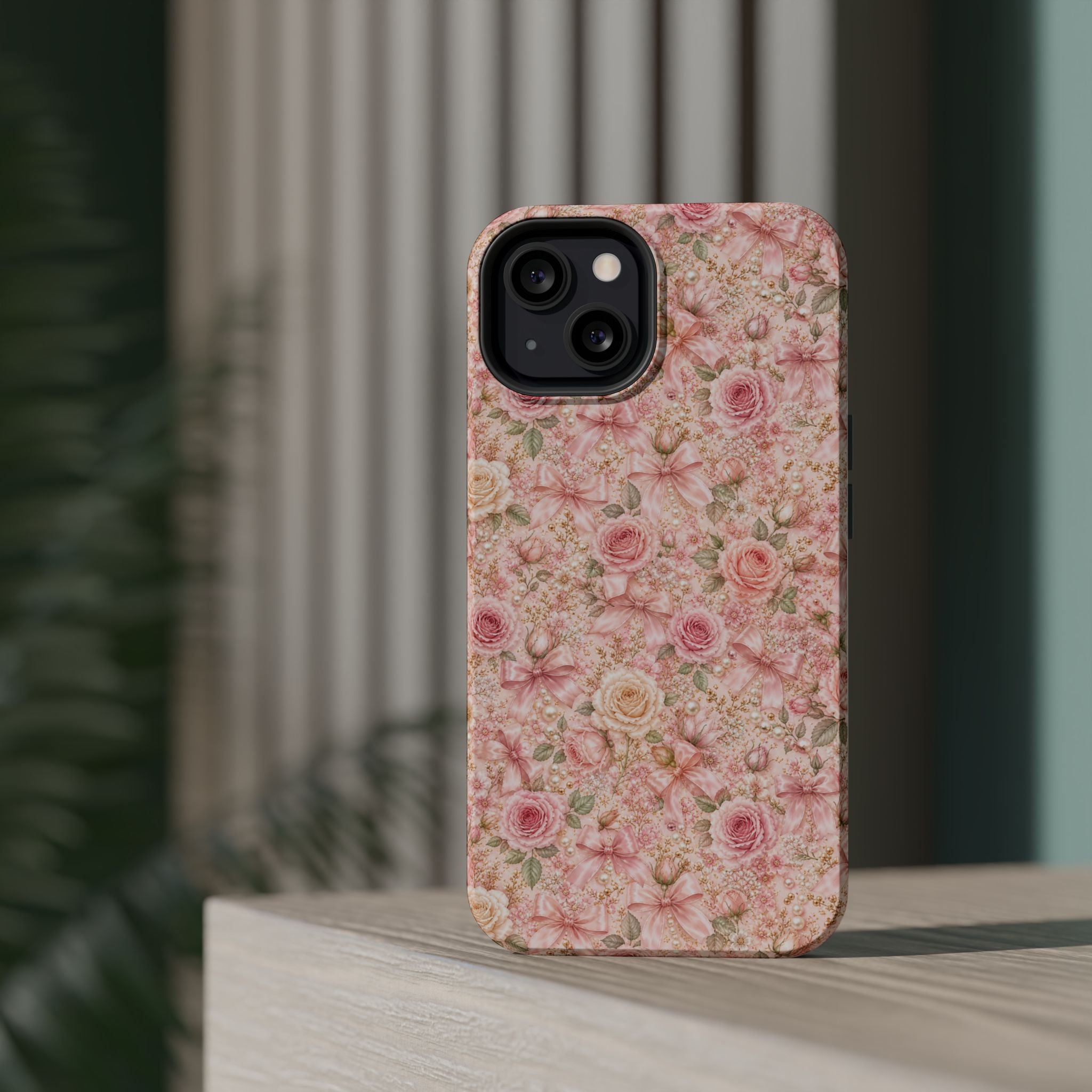 Floral Rose Pattern Magnetic Impact-Resistant Phone Case iPhone and Samsung