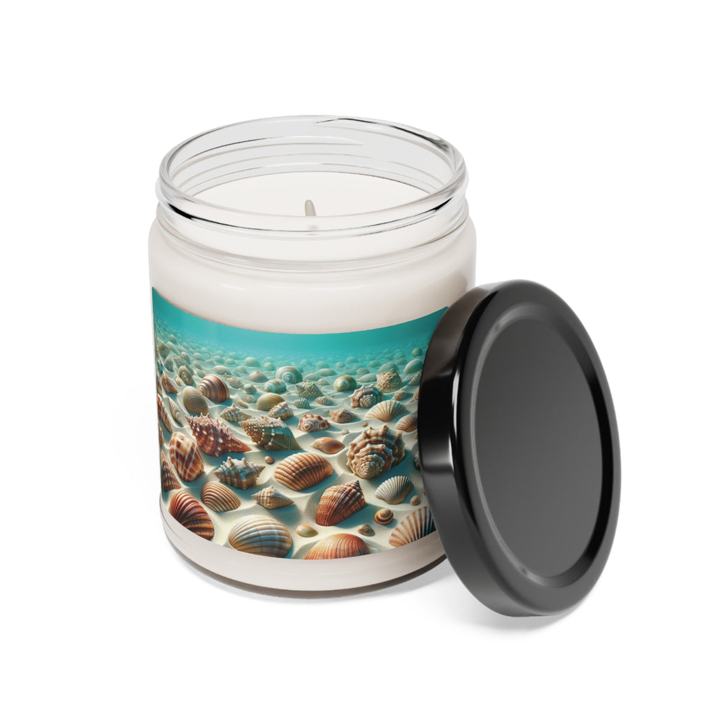 Plush Ocean Bliss Turquoise Seashell Candle Perfect for Relaxation Home Ambiance Scented Soy Candle, 9oz, Wedding, Bridal Shower, Mother's Day Gift Housewarming Gift.
