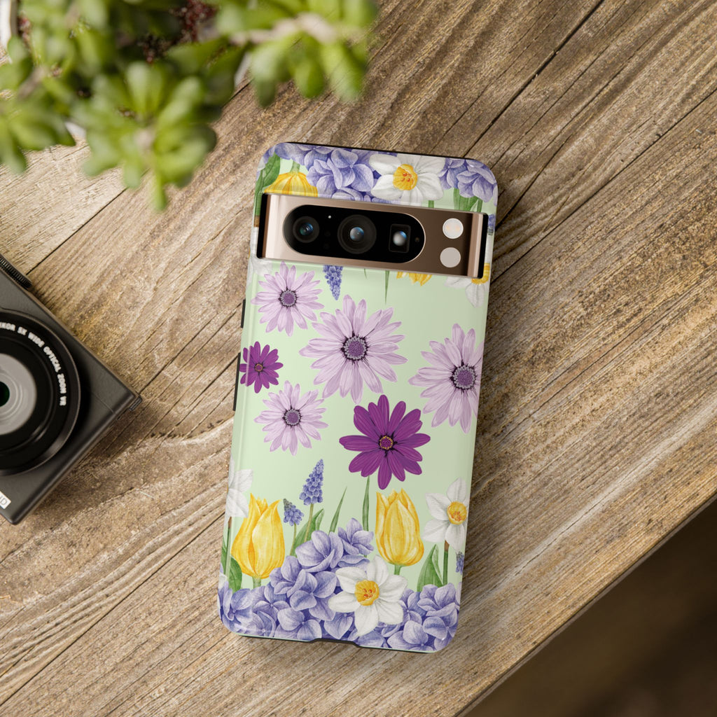 Lavender Yellow Flower Phone Case – Stylish Protective Cover for iPhone & Samsung, Botanical Design, Perfect Gift for Spring & Everyday Elegance