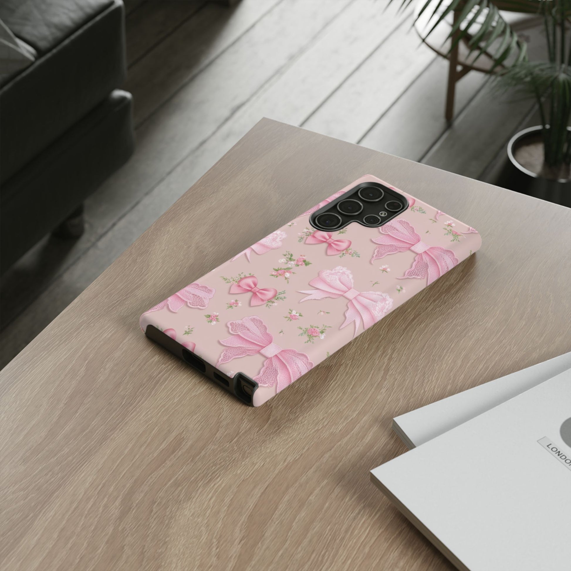 Luxury Pink Bow Phone Case – Cute & Protective Cover for iPhone & Samsung Gift for Her