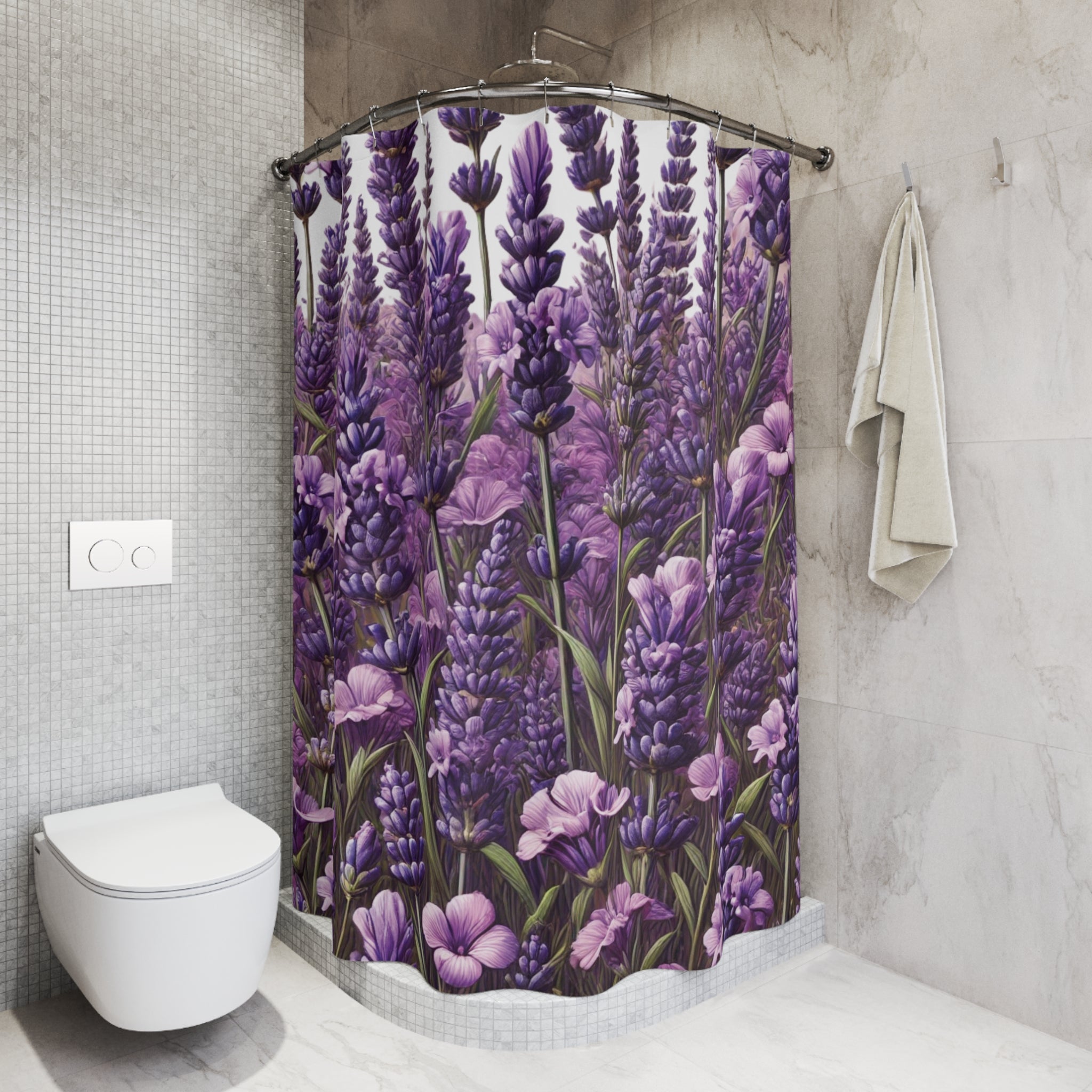 Rideaux de douche Lavande Fleurs sauvages Égayez votre maison Rafraîchissez votre salle de bain avec nos couleurs et notre style éclatants. Transformez votre espace et achetez maintenant pour une amélioration dynamique !