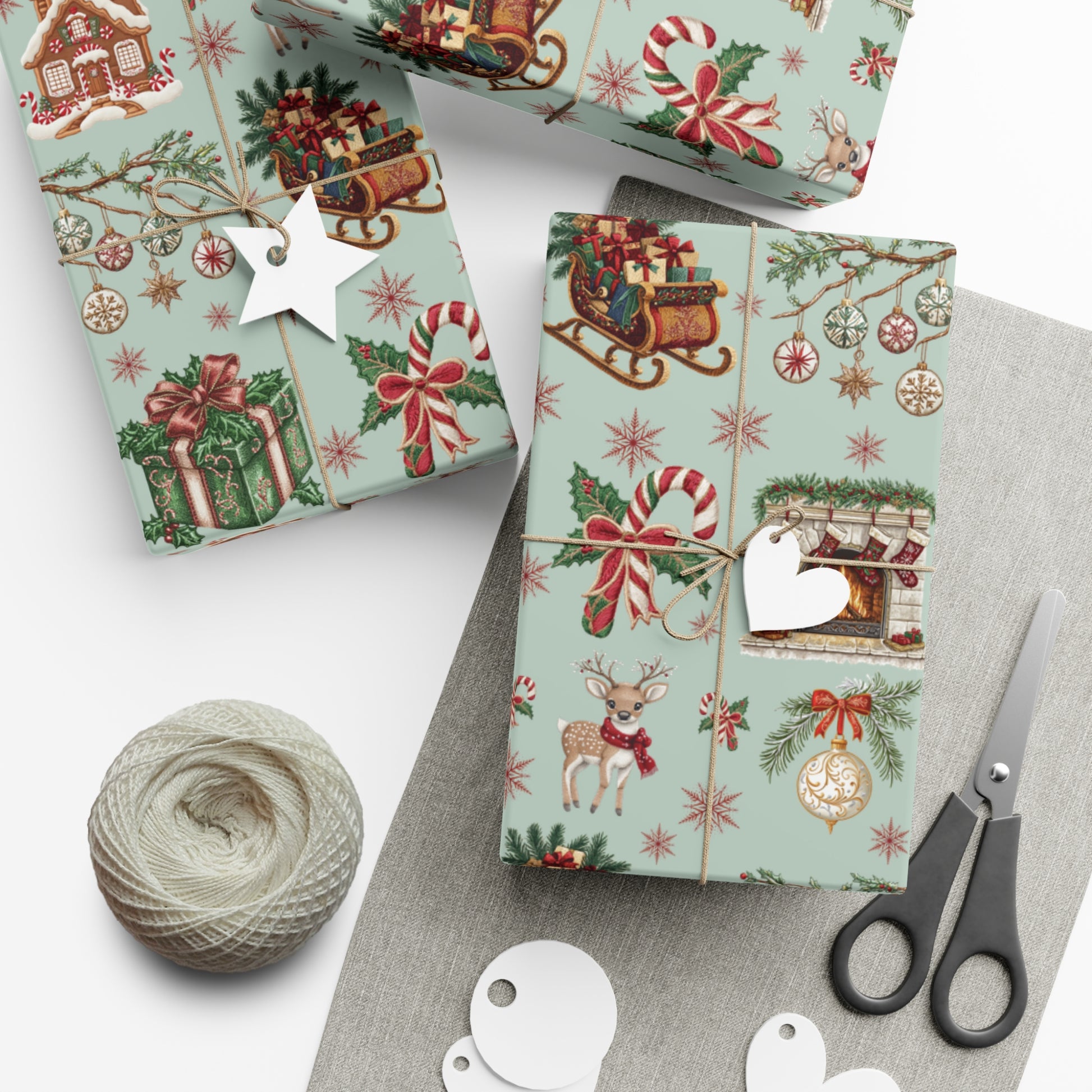Vintage Christmas Wrapping Paper Festive Holiday Gift Wrap with Retro-Inspired Designs, Perfect for Christmas Presents, Crafting, & Holiday Decor – Premium Quality - MRSBYVALLE