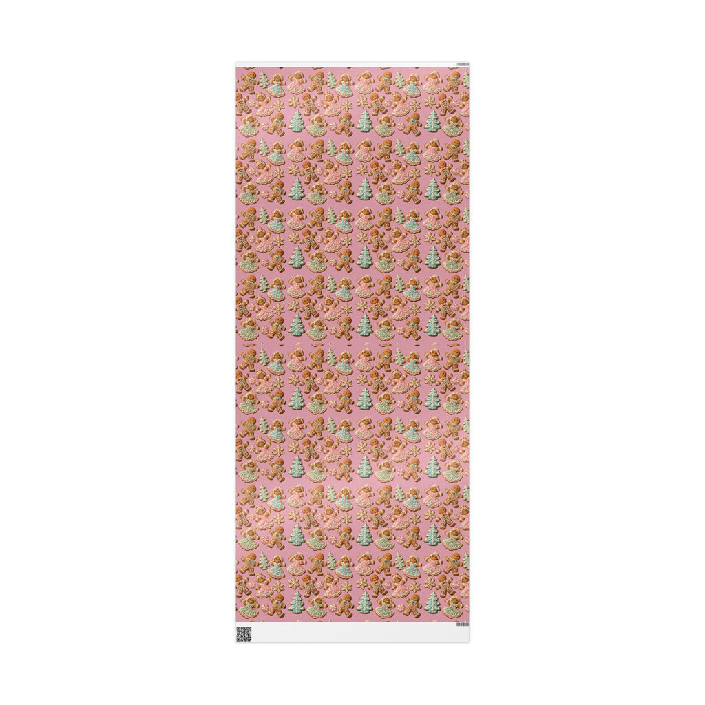 Gingerbread Cookies Pink Wrapping Paper Christmas