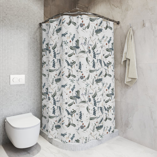 Rideau de douche floral botanique — Décoration de salle de bain florale botanique Cadeau de pendaison de crémaillère