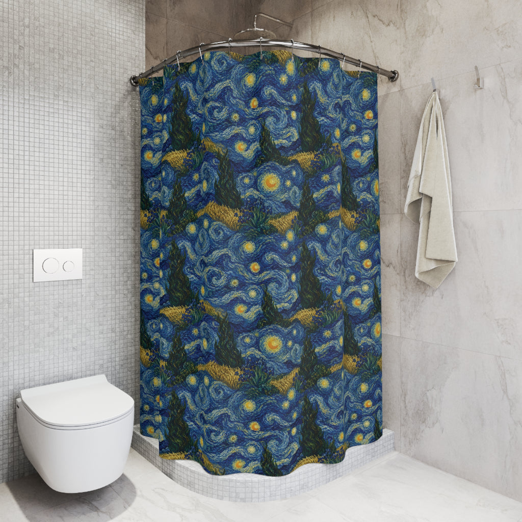 Van Gogh Illusion Shower Curtain — Elegant Art Lover Bathroom Decor