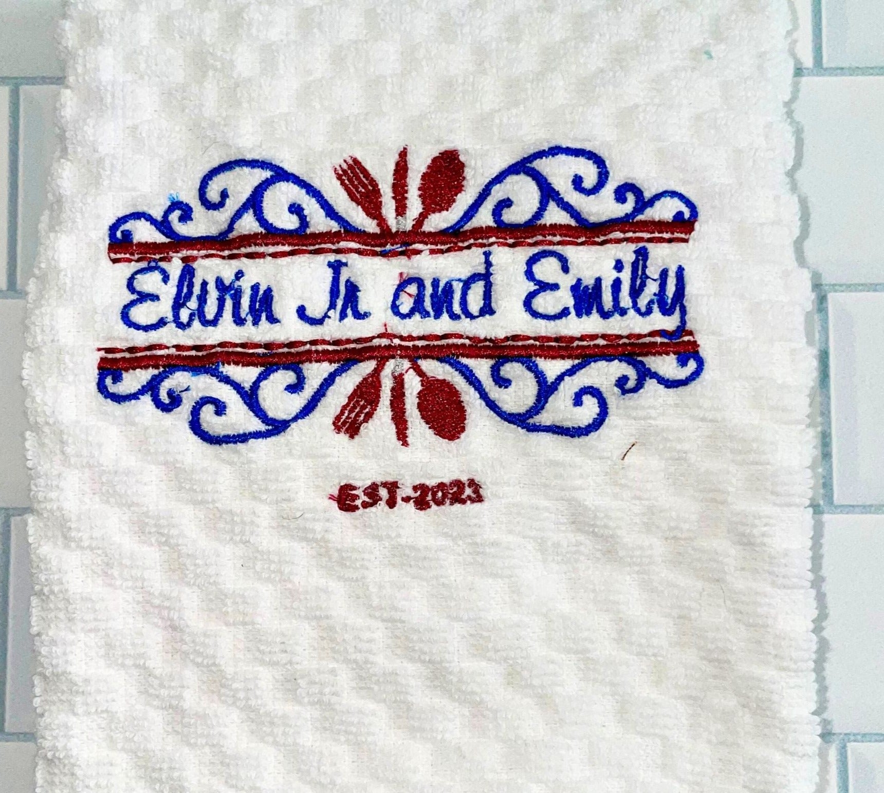 Custom Embroidered Kitchen Dish Towels - Personalized Gifts for Grandma, Mom & Loved Ones - Add Names for Unique, Heartfelt Presents for Any Occasion - MRSBYVALLE