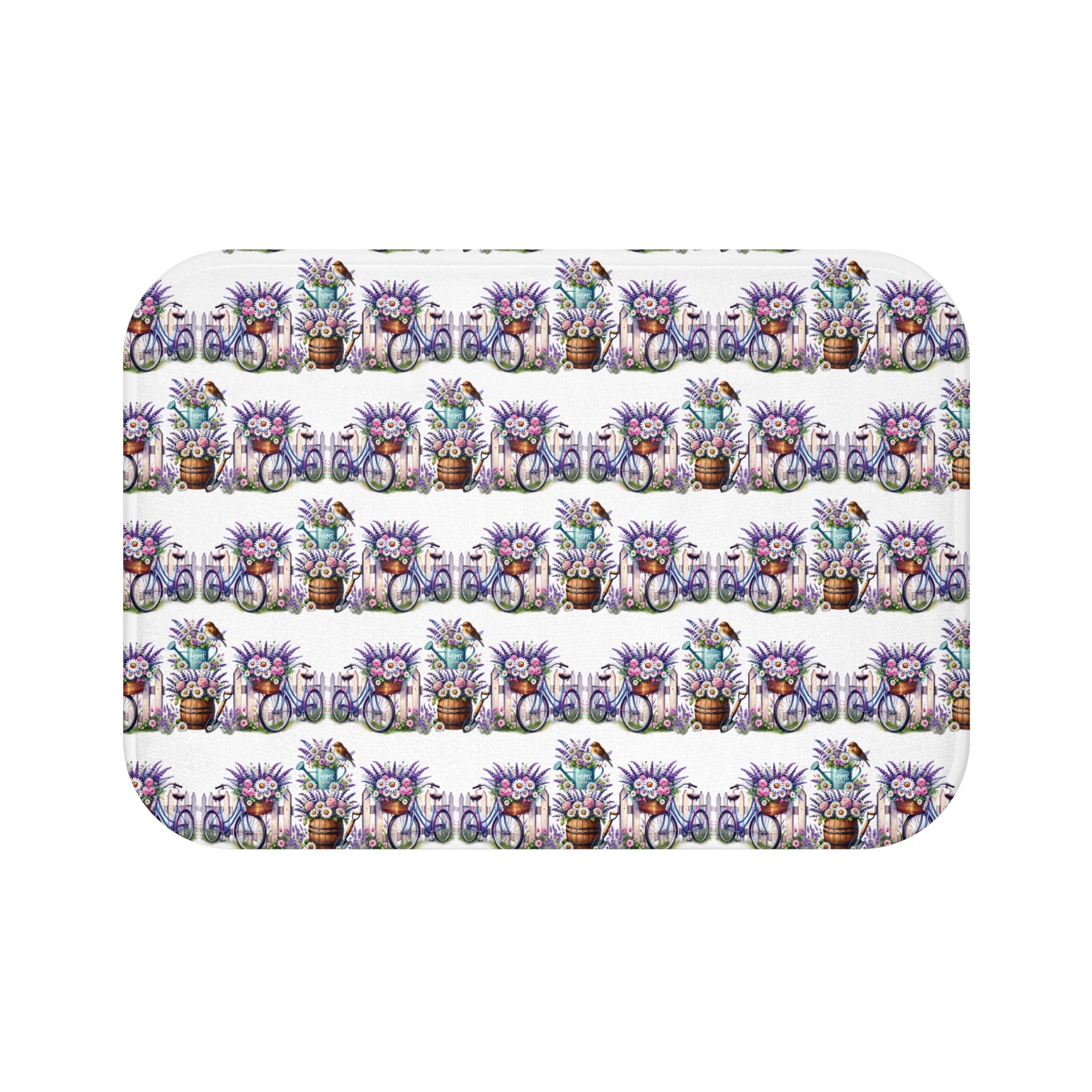 Lavender Wildflowers Bright Floral Bathmat – A Soothing Blend of Calming Lavender Flowers Beauty, and Serenity to the Most Private Room in Your Home