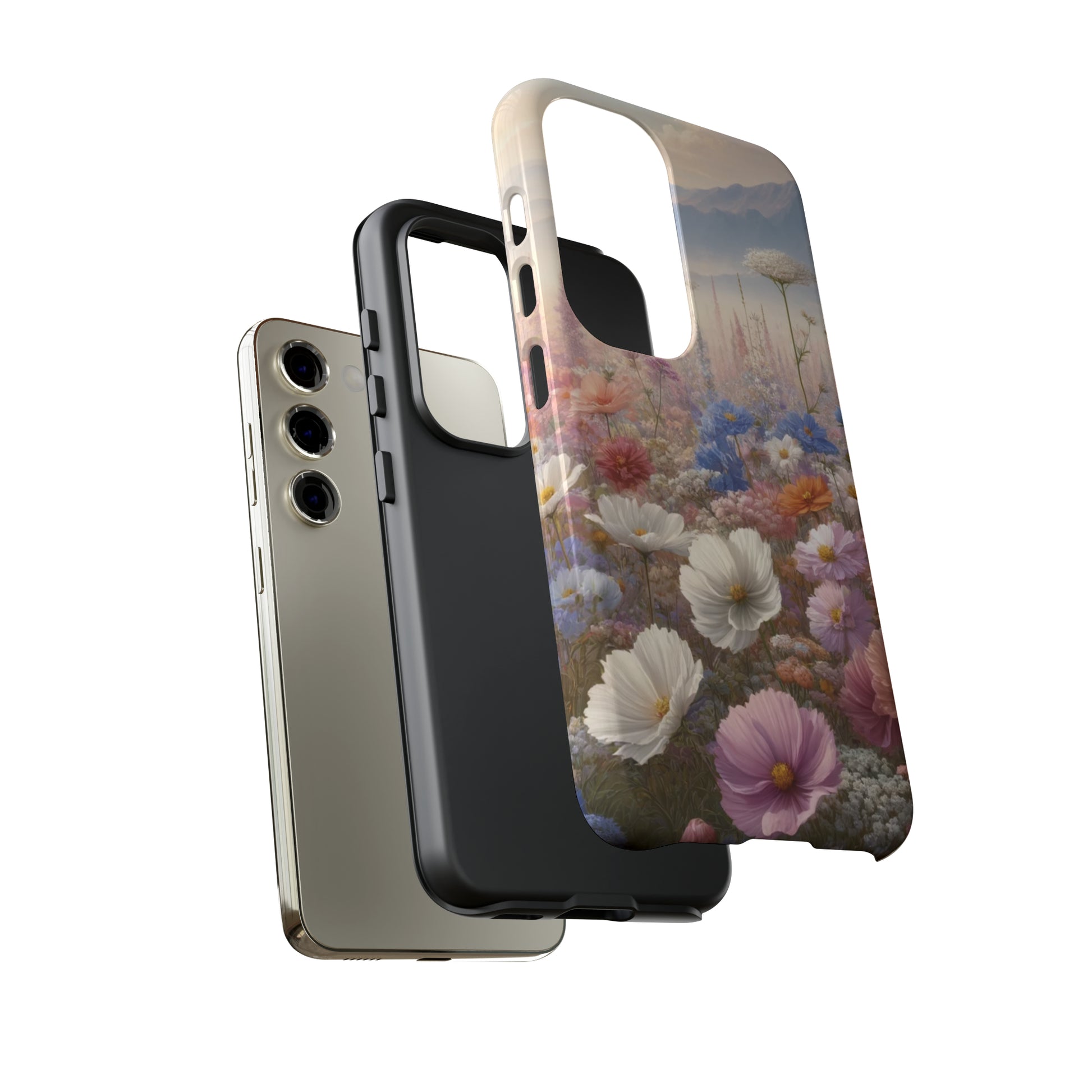 Phone Case Floral Boho Luxury Tough Case Floral Elegant Durable Stylish for Modern Devices iPhone 15, Samsung iPhone Samsung Accessory Gift for Her.