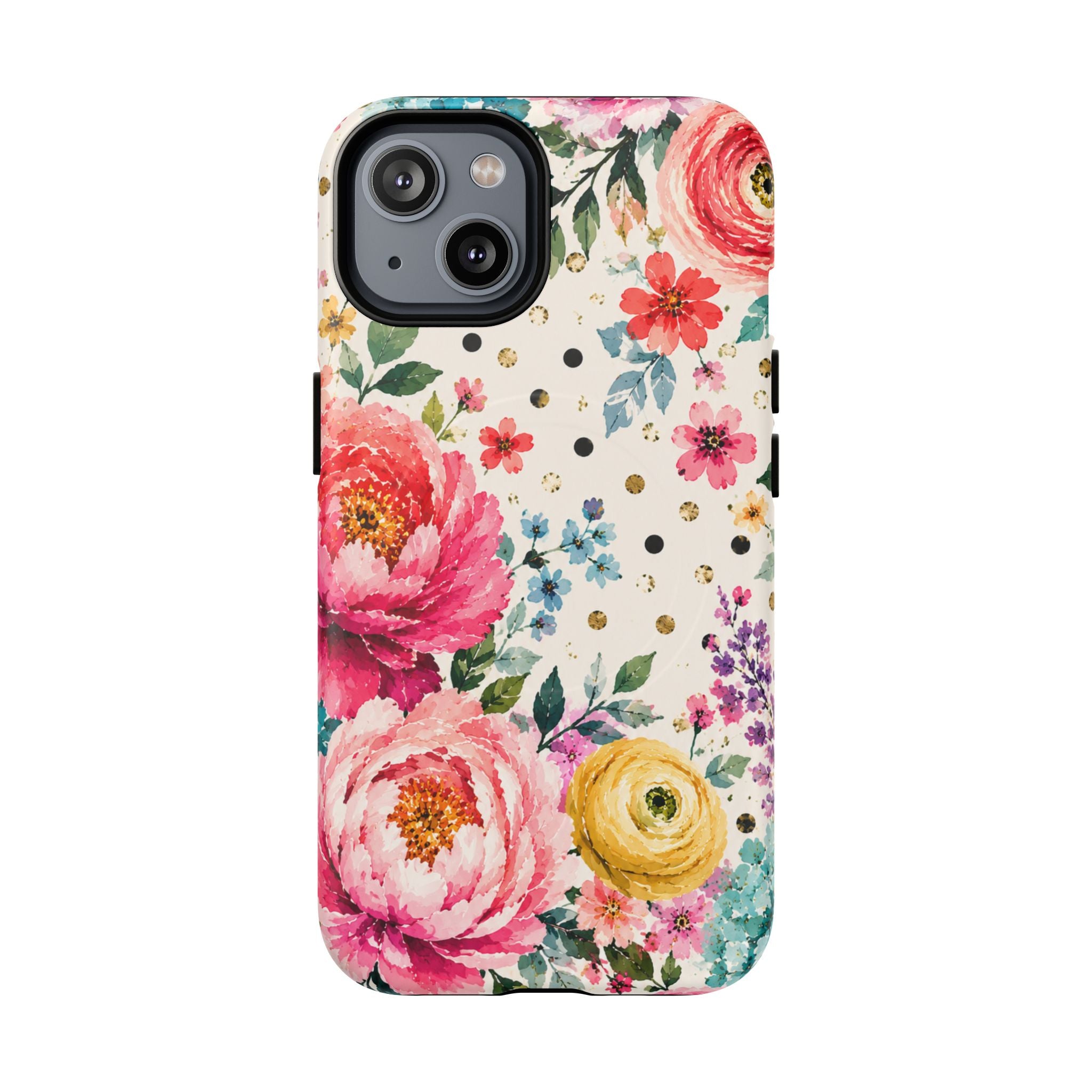 Watercolor Floral Peonies phone case | magnetic slim protective case