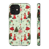 1950s Vintage Phone Case - Retro Christmas Design | Unique Holiday Protection for Your Device | Stylish & Durable Cover Gift for Her Phone 15, Samsung iPhone Samsung Accessory Gift for Her