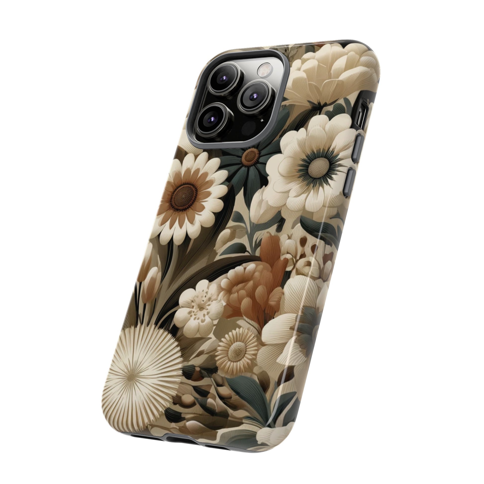 Mid-century Modern Floral Phone Case Durable for iPhone Samsung Gift iPhone 15, 14, 13 Samsung Pixel Gift for Mom Accessory Gift for Her