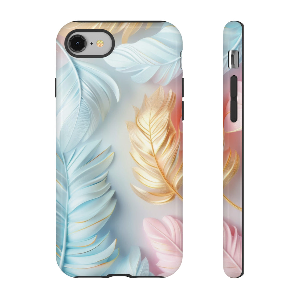 Pastel Feathers Protective Phone Case Gift for Her Phone 15, Samsung iPhone Samsung Gift for Her Case iPhone 15, Samsung iPhone Samsung Accessory Gift for Her