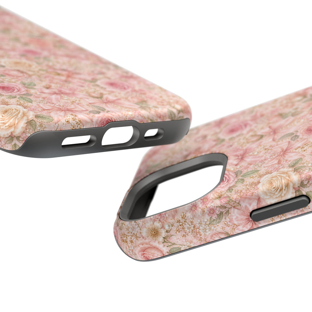 Floral Rose Pattern Magnetic Impact-Resistant Phone Case iPhone and Samsung