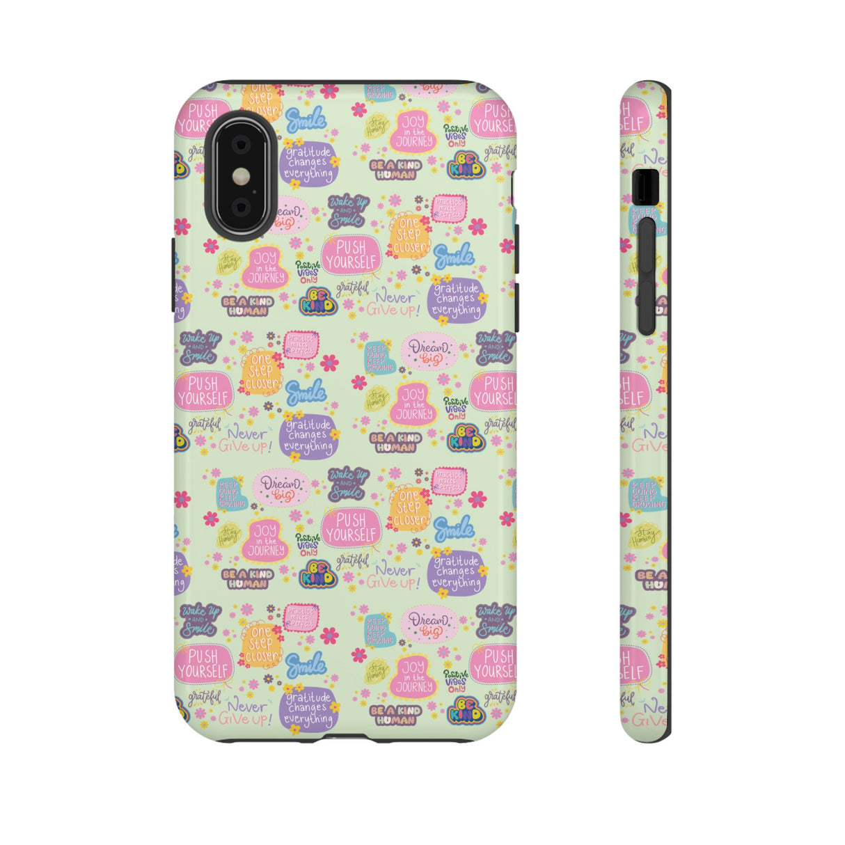 Good Vibes Only Protective Phone Case  Shockproof Slim Aesthetic Motivational Quote Cover, Positive Affirmation Gift for Mom, Teens & Besties | iPhone & Galaxy