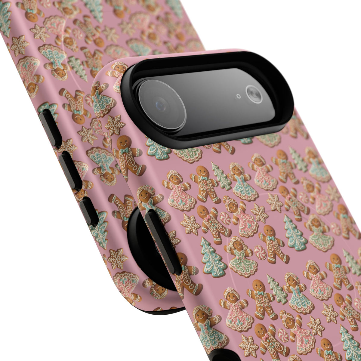 Phone Case — Pink Gingerbread Cookies Pattern Tough Magnetic Case