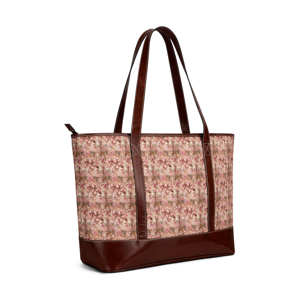 Blush Floral Tote Handbag — Vintage Pink Patterned Everyday Carryall