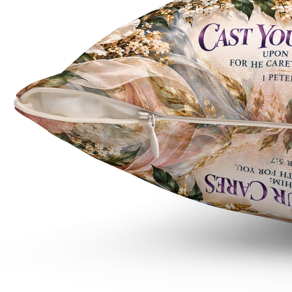 You Are Never Alone Scripture Pillow | Christian Encouragement Gift for Her | Inspirational Floral Throw Pillow