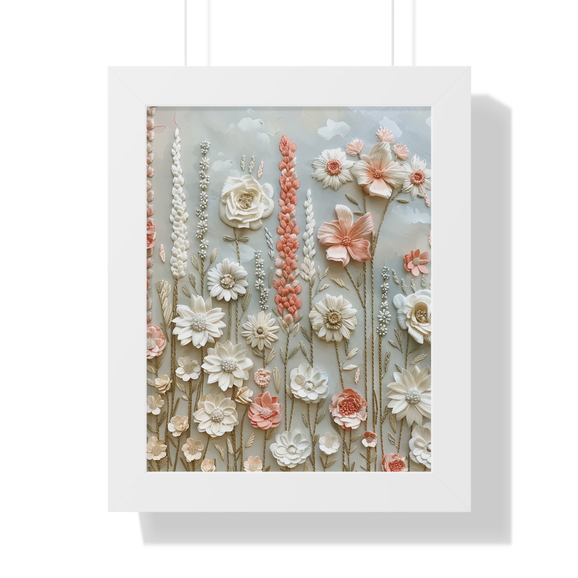 Delicate Pastel Floral Wall Art Captivating Blossom Patterns in Soft Hues and Elegant Home Décor Perfect for Living Rooms, Bedrooms, and Cozy Corners Encased in Black, White, or Walnut Frames with Durable Ready to Hang  Timelessly Crafted. - MRSBYVALLE