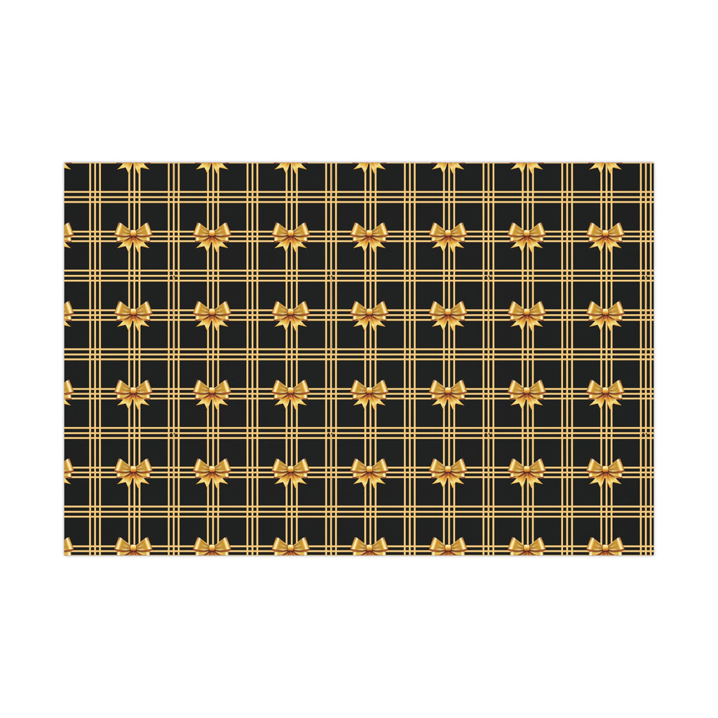 Black and Gold Bows Wrapping Paper Luxury Lover's Wrapping Paper Collection Festive Perfect for Wedding Holiday Decor – Premium Quality - MRSBYVALLE