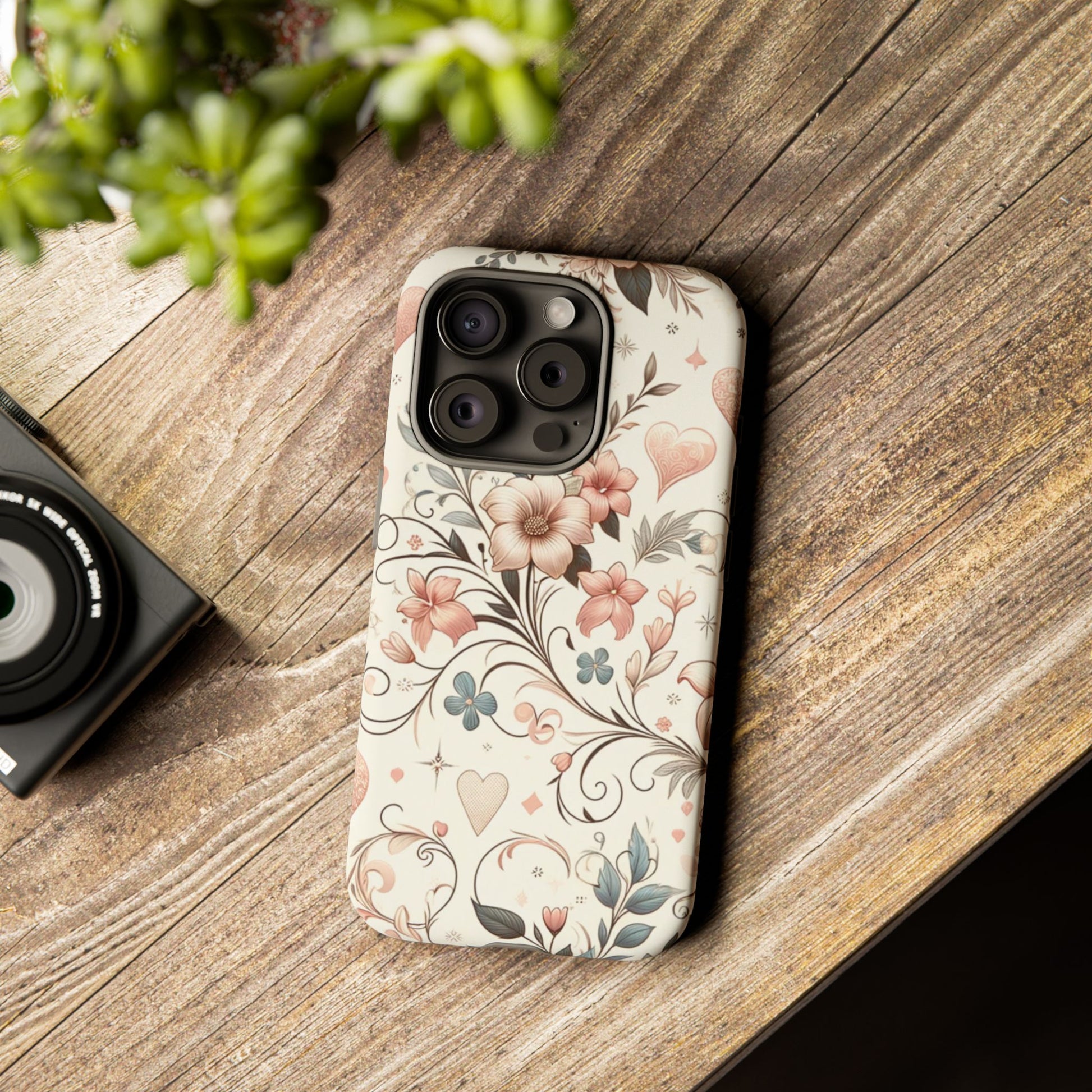 Floral Design Luxury Phone Tough Case Floral Elegant Durable Stylish for Modern Devices iPhone 17, 16 15, Samsung iPhone Samsung Accessory Gift for Her